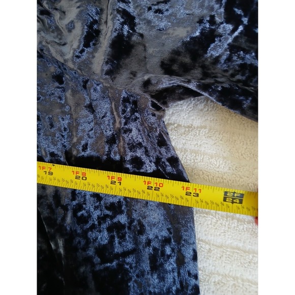 American Eagle Top Off the Shoulders Navy Velvet Ties Womens Size Medium Peasant - Picture 11 of 15